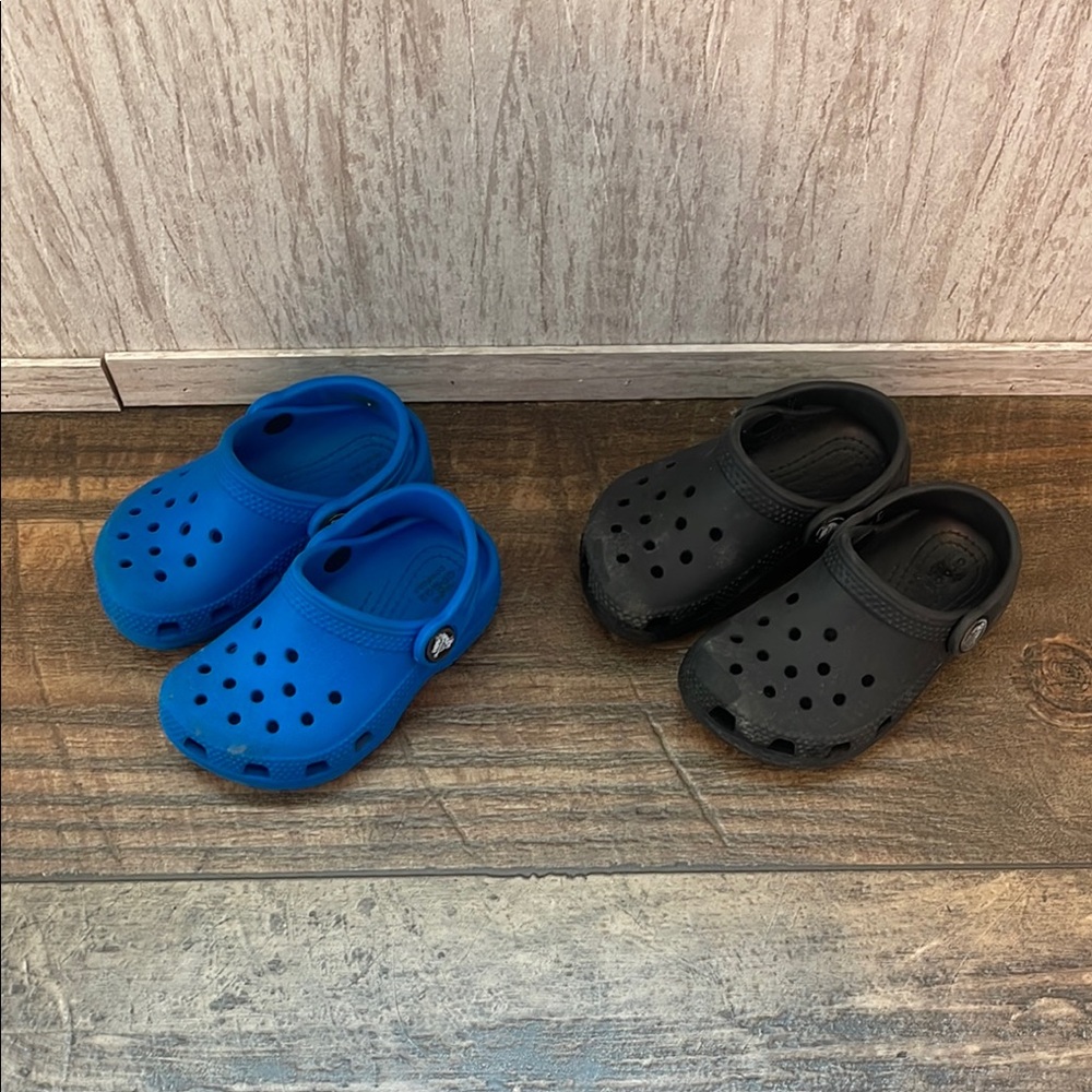 Kids' Blue and Black Crocs